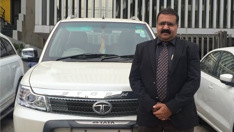 Sandeep Sinha with his Tata Safari Storme